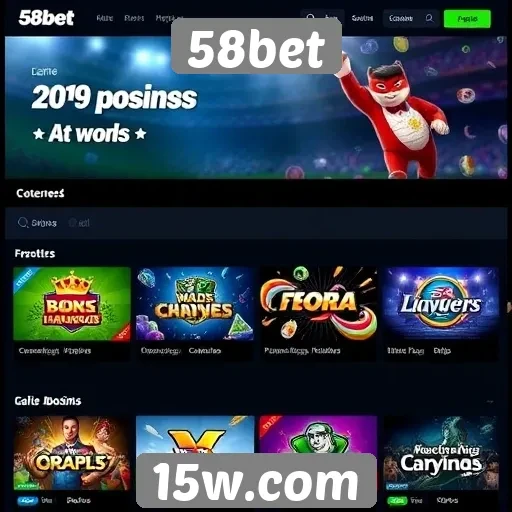Principais jogos disponíveis no site 58bet